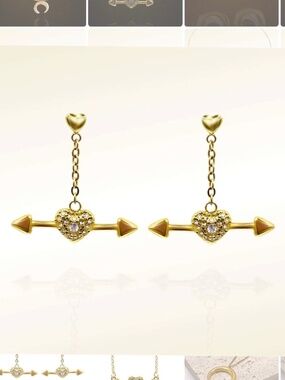 18k gold plated Bonded Arrows earrings